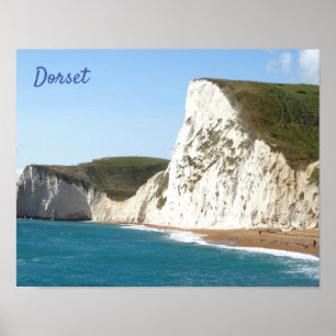 White Cliffs along Jurassic Coast, Dorset, England Poster