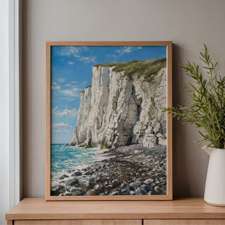 White Cliffs of Dover Beach Art Canvas Print