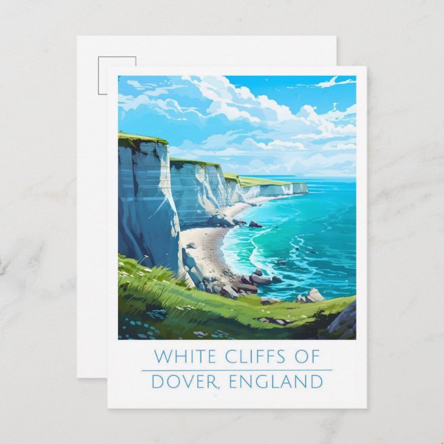 White cliffs of Dover England Vintage Travel  Postcard (Front/Back)