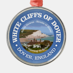 White Cliffs of Dover (rd) Metal Tree Decoration