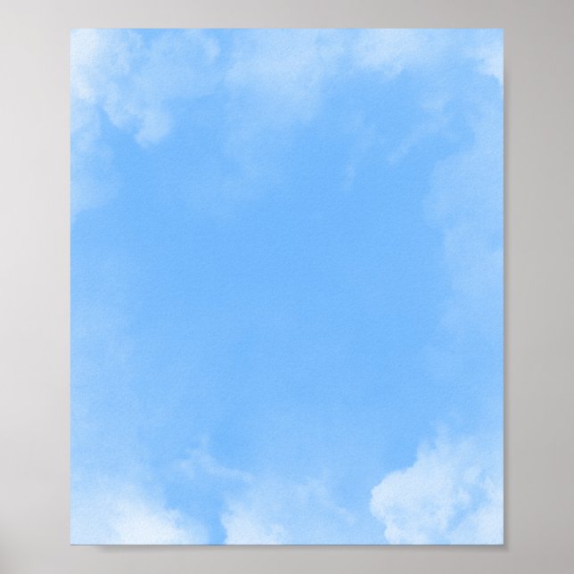 White cloud on blue sky background poster (Front)
