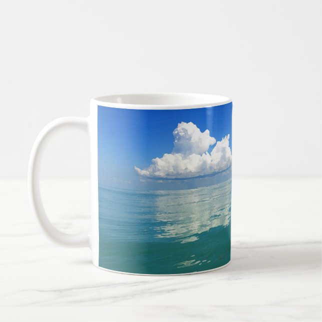 White cloud over a placid ocean coffee mug (Left)