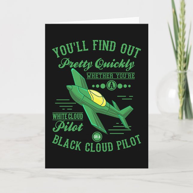 White Cloud Pilot Funny Aviation CFI Pilot Trainer Card (Front)