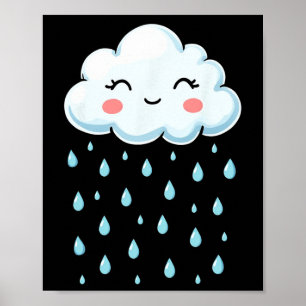 White Cloud Rain Drop Costume Christmas Halloween Poster