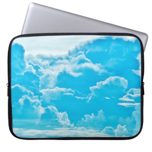 white clouds and bright blue sky background, pano laptop sleeve