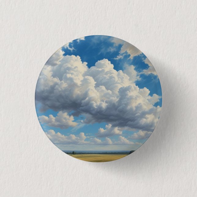 White Clouds and Clear Blue Sky 3 Cm Round Badge (Front)