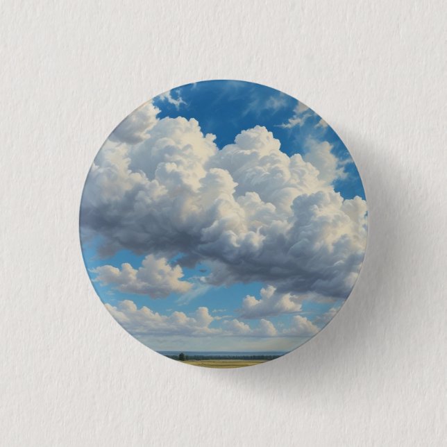 White Clouds and Clear Blue Sky 3 Cm Round Badge (Front)