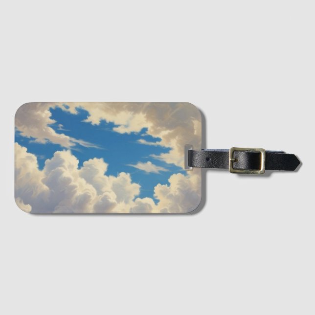 White Clouds and Clear Blue Sky Luggage Tag (Front Horizontal)