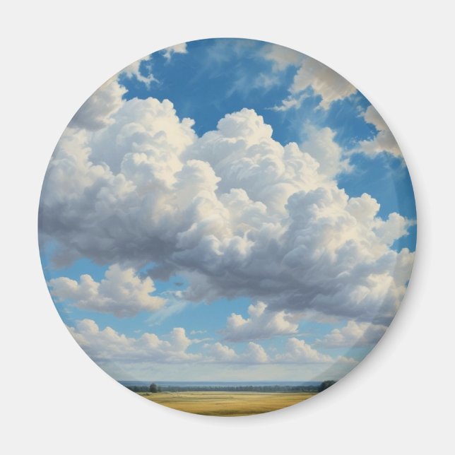 White Clouds and Clear Blue Sky Magnet (Front)