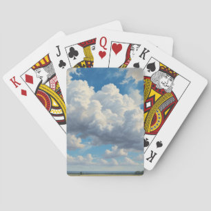 White Clouds and Clear Blue Sky Playing Cards