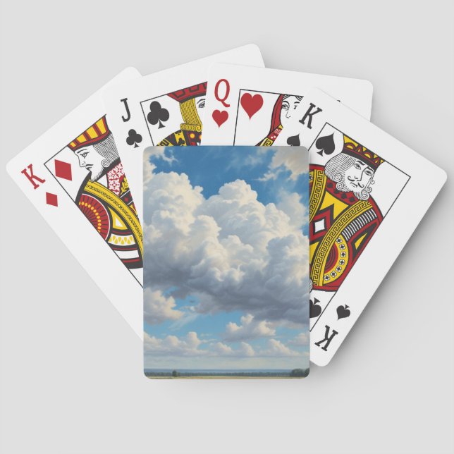 White Clouds and Clear Blue Sky Playing Cards (Back)