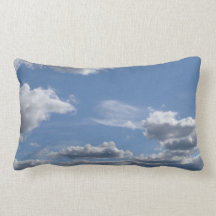 White Clouds in a Blue Sky Throw Pillow