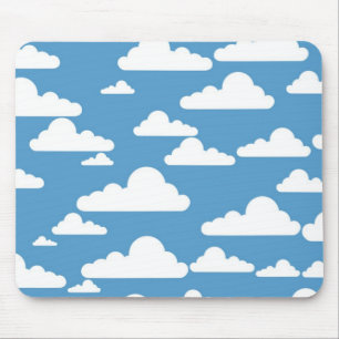 WHITE CLOUDS MOUSE MAT