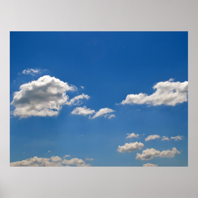 White Clouds on Blue Sky  Poster (Front)