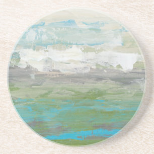 White Clouds Overlooking Beautiful Landscape Coaster