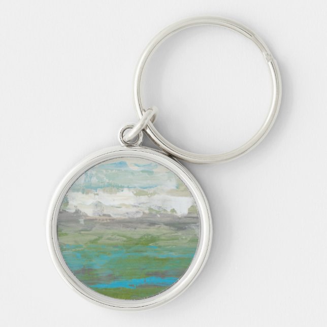 White Clouds Overlooking Beautiful Landscape Key Ring (Front)