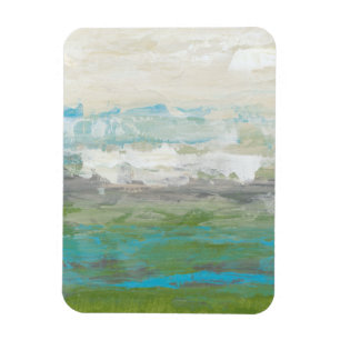 White Clouds Overlooking Beautiful Landscape Magnet