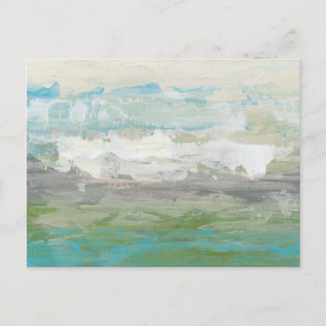 White Clouds Overlooking Beautiful Landscape Postcard (Front)