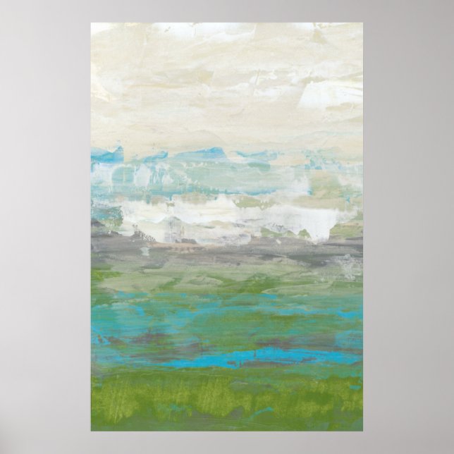 White Clouds Overlooking Beautiful Landscape Poster (Front)
