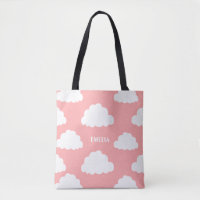 White Clouds Pattern Personalised Blush Pink