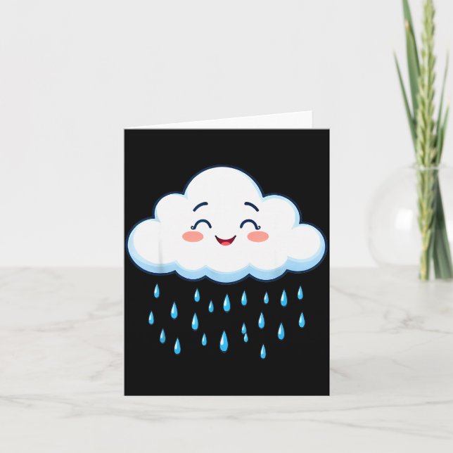 White Clouds Rain Drop Costume Christmas Halloween Card (Front)
