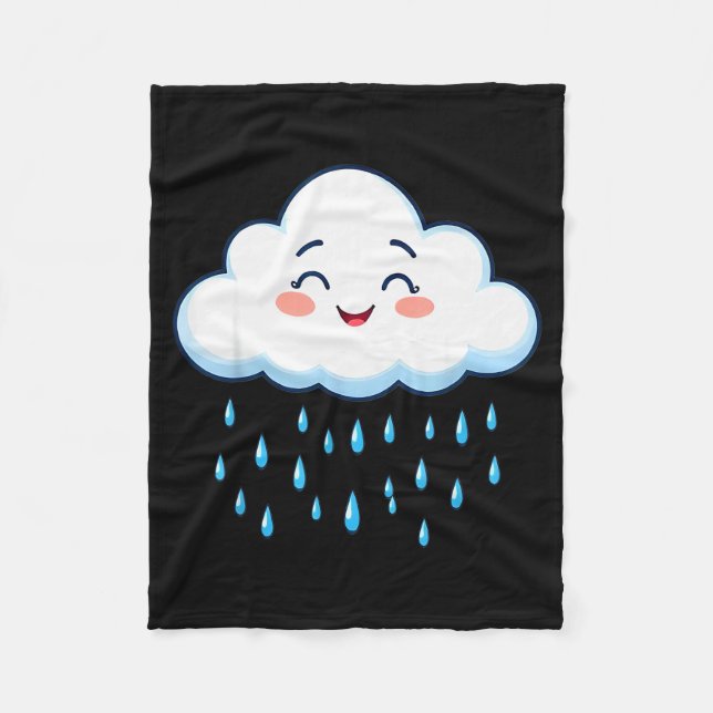 White Clouds Rain Drop Costume Christmas Halloween Fleece Blanket (Front)