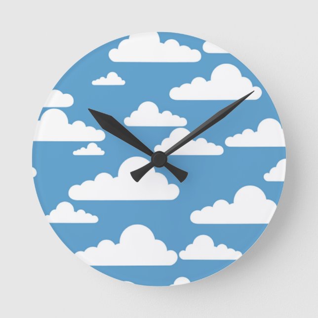 WHITE CLOUDS ROUND CLOCK (Front)
