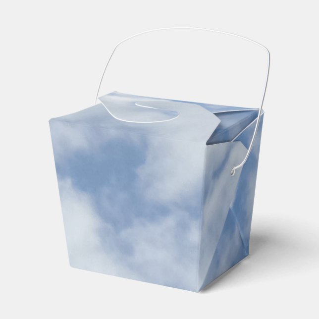 White Clouds Take Out Favour Box (Front Side)