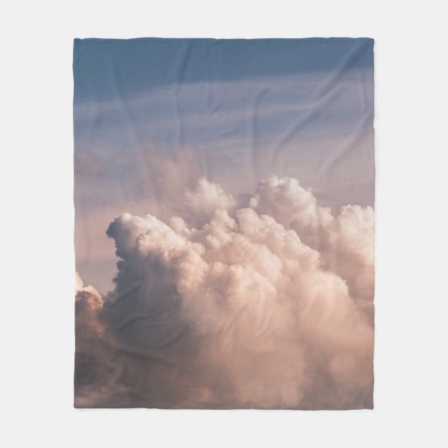 WHITE CLOUDS UNDER BLUE SKIES FLEECE BLANKET (Front)