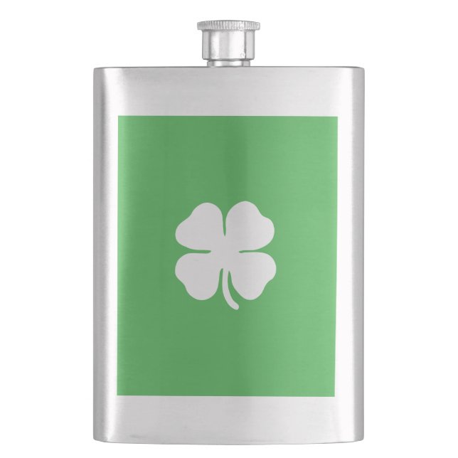 White Clover Leaf Classic Flask (Front)