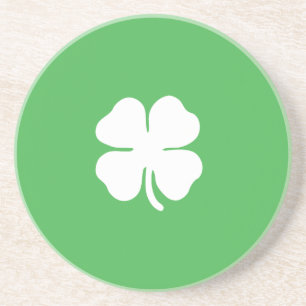 White Clover Leaf Coaster