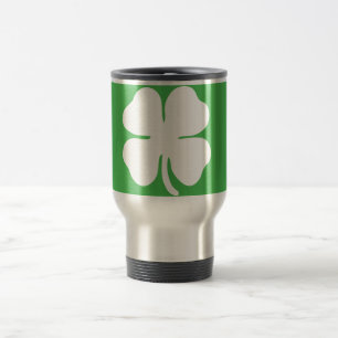 White Clover Leaf Travel/Commuter Mug