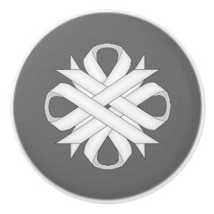 White Clover Ribbon by Kenneth Yoncich Ceramic Knob