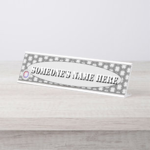 White Clover Ribbon by Kenneth Yoncich Desk Name Plate