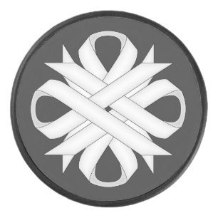 White Clover Ribbon by Kenneth Yoncich Hockey Puck