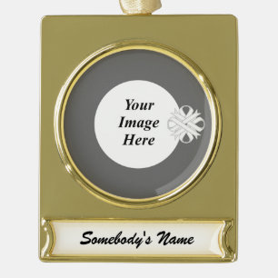 White Clover Ribbon Template by Kenneth Yoncich Gold Plated Banner Ornament