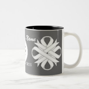 White Clover Ribbon Template by Kenneth Yoncich Two-Tone Coffee Mug