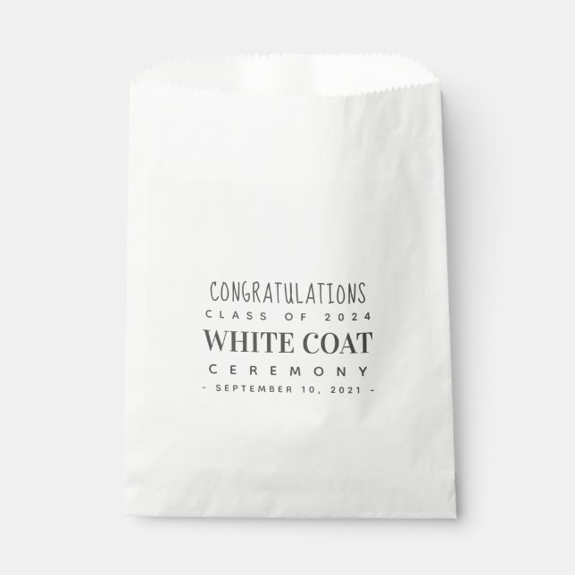 White Coat Ceremony Congratulations Class of 20XX Favour Bags (Front)