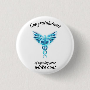 White Coat Ceremony Crystal Medical 3 Cm Round Badge