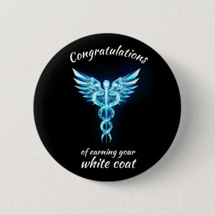White Coat Ceremony Crystal Medical  6 Cm Round Badge