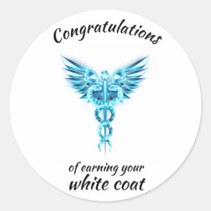 White Coat Ceremony Crystal Medical Classic Round Sticker