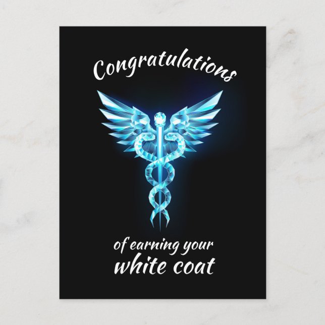 White Coat Ceremony Crystal Medical  Holiday Postcard (Front)