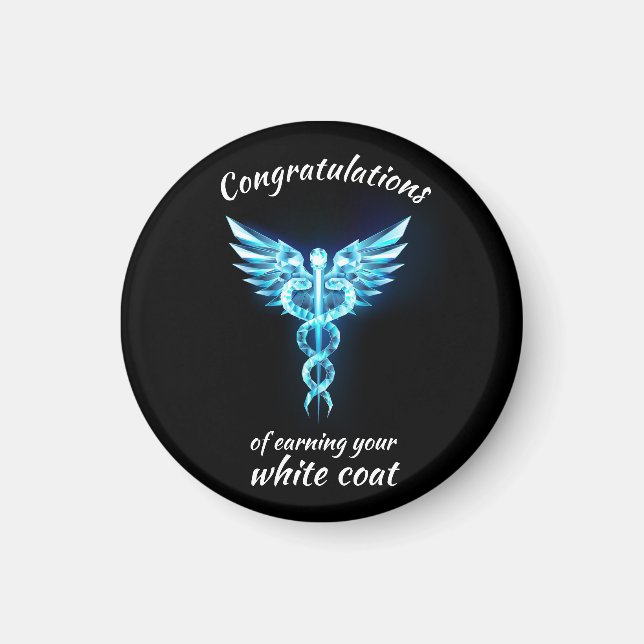 White Coat Ceremony Crystal Medical  Magnet (Front)