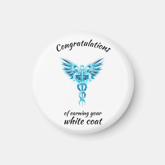 White Coat Ceremony Crystal Medical  Magnet (Front)