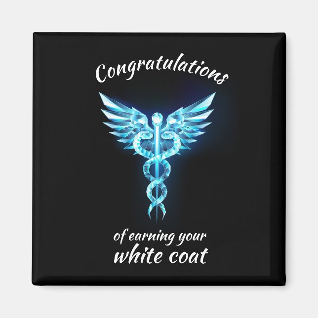 White Coat Ceremony Crystal Medical  Magnet (Front)