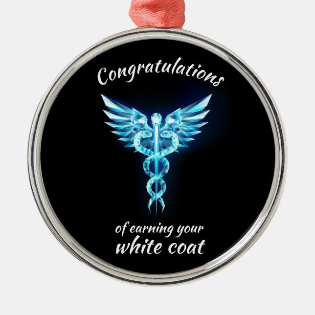 White Coat Ceremony Crystal Medical  Metal Tree Decoration (Front)