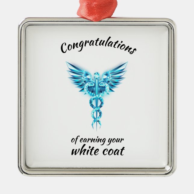 White Coat Ceremony Crystal Medical  Metal Tree Decoration (Front)