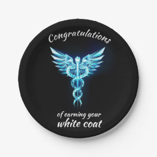 White Coat Ceremony Crystal Medical Paper Plate