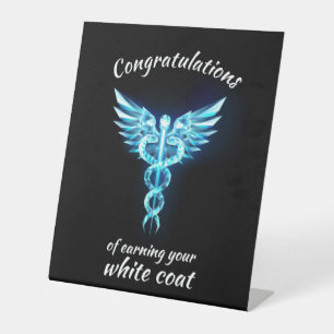 White Coat Ceremony Crystal Medical  Pedestal Sign