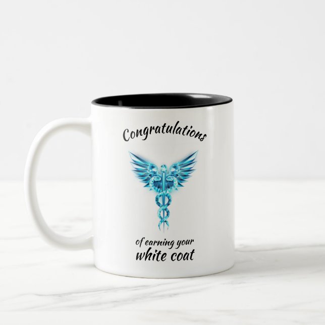 White Coat Ceremony Crystal Medical  Two-Tone Coffee Mug (Left)
